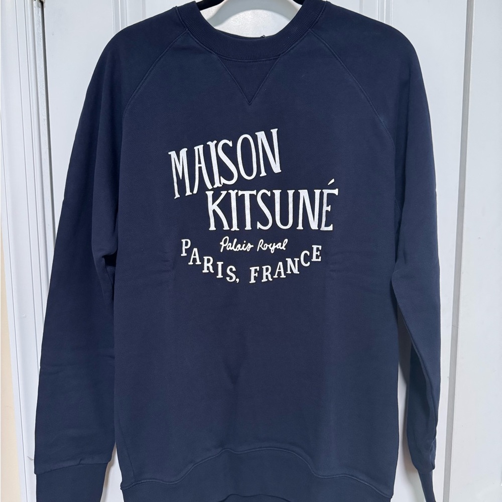 MAISON KITSUNE Blue Crewneck Sweater
